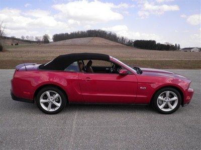 2011 ford mustang red convertible gt certified 5.0l  4-wheel abs brakes 412 hp