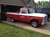 1965 f100 red and white, 390, auto, power steering, original interior