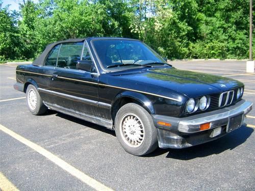 1987 bmw e30 325i convertible triple black with good top and crack free dash