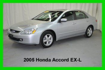 05 honda accord ex-l 4cyl 5 speed manual sil/blk one owner no reserve