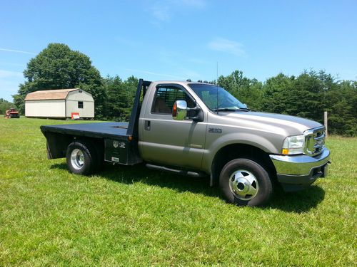 2003 ford f-350 cab-chassis flat bed ton truck 9' steel flatbed/ gooseneck ball