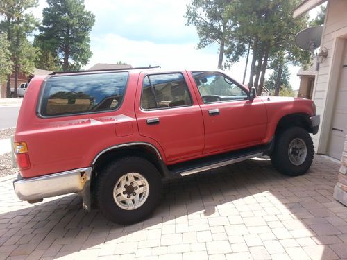 1994 toyota 4runner sr5 3.0 v6 4x4, red,suv, sunroof, manual trans, a/c, pw, pl