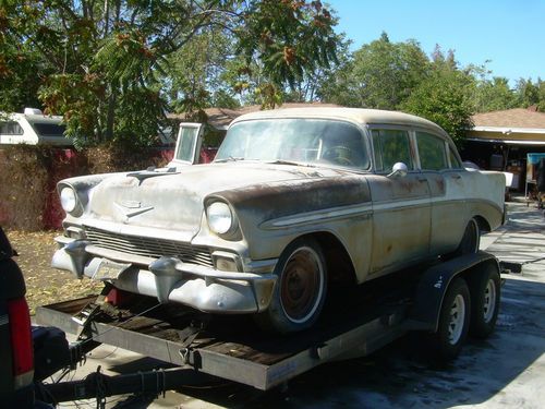 1956 chevy bel-air 4 door sedan dead rust free.