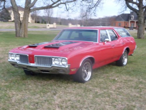 1970 oldsmobile cutlass station wagon factory code 75 red 442 upgrades
