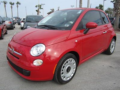 500 pop automatic ivory interior rosso red 4 cylinder we finance certified!!!