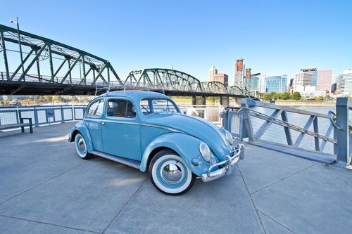 1957 vw oval window bug beetle volkswagen gorgeous driver stock not slammed