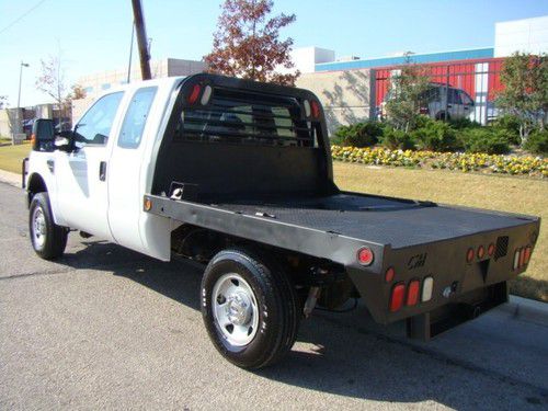 2008 ford 4x4 f250 extended cab 5.4l gas short flatbed work truck dealll