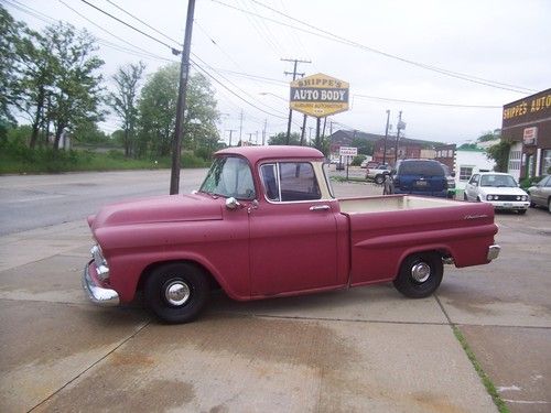1958 chevy apache truck 3100 fleetside shortbed v8 short bed 283 a/c clean