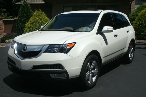 Pearl white 2013 acura mdx tech package 3.7l awd