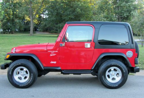 2000 red jeep wrangler sport hard top automatic low miles