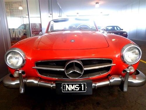 1961 mercedes benz 190sl fire red black leather