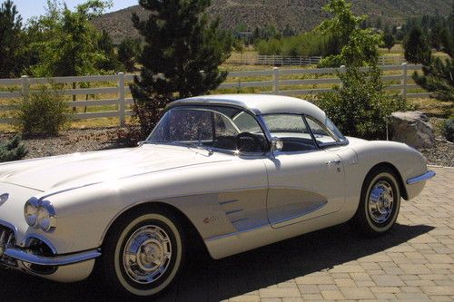 1960 corvette, both tops, erwin white / w gray inserts,.zz430, 4 speed