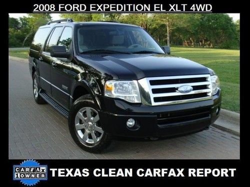 2008 ford expedition el xlt 4wd rsc power leather seats dvd clean carfax 4x4