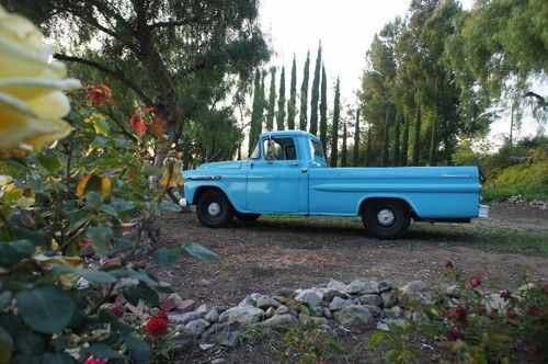 1959 chevrolet apache 32  long bed california black plates commercial  truck