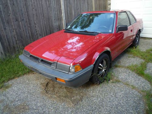 1986 honda prelude  1.8l red only 82k miles automatic some rust red repaint n/r