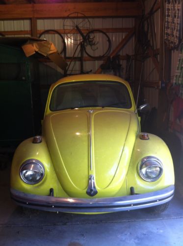 1968 restored yellow volkswagen beetle bug