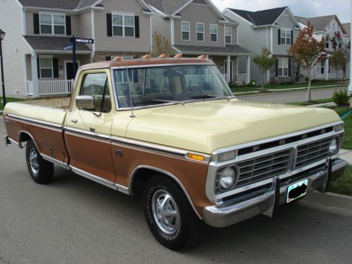 1973 ford f-100 pickup 2wd 2-tone 360 motor &amp; c6 transmission matching numbers