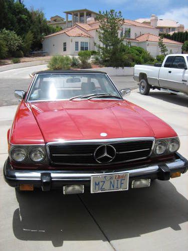 Beautiful mint condition cherry red 380sl 1983 mercedes convertible 48,720 miles