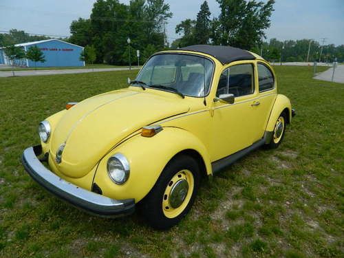 1974 vw beetle yellow bug targa top nw indiana