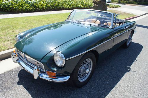 1968 british racing green over tan, 4 speed with o/d, wire wheels, dual su carbs