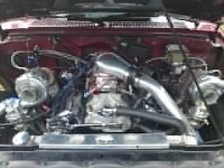 Gmc jimmy intercooled twin turbo 355 sbc pro street tubbed cage narrowed 9 inch