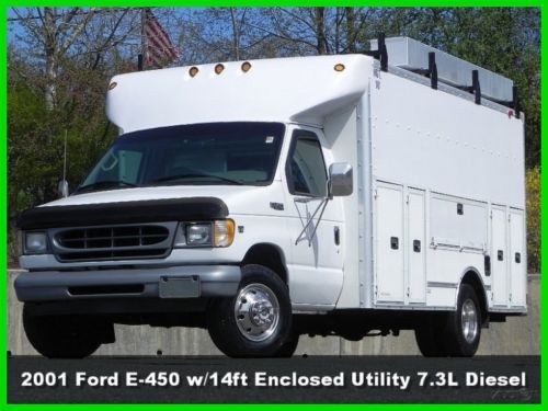2001 ford e-450 e450 cutaway van 14ft enclosed utility 7.3l power stroke diesel