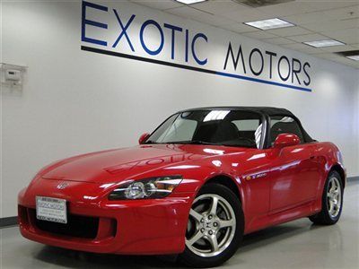 2004 honda s2000 conv't red/blk 6-speed xenons push-start blk-softtop 34k-miles!