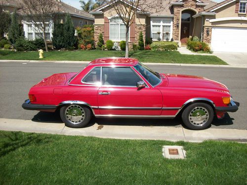 1988 560 sl hardtop convertible red/champagne