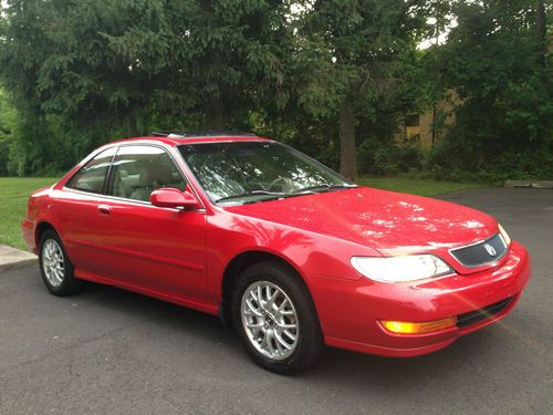 1999 acura cl premium coupe 2-door leather sunroof clean carfax hot red gorgeous