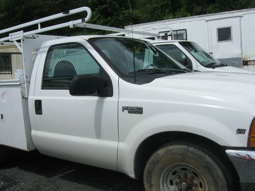 1999 white ford f250 service utility body style pipe rack regular cab work truck