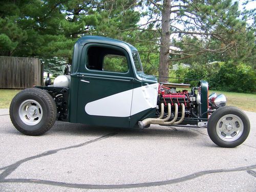 1946 ford- rat rod-traditional rod- street rod- hot rod-bobbed  pickup truck