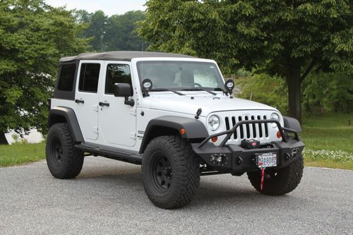 2012 jeep wrangler unlimited sport, bright white, 6speed, 35s, tons of upgrades!