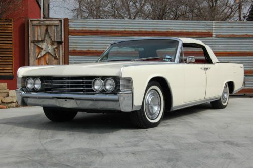 1965 lincoln continental convertible, white / red, documented restoration, mint!