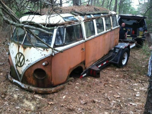 Rare 1957 vw 23 window microbus samba safari bus volkswagen untouched for 30yrs!