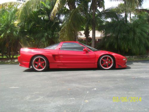 1995 red acura nxs -t wide body show car over 20k in extras