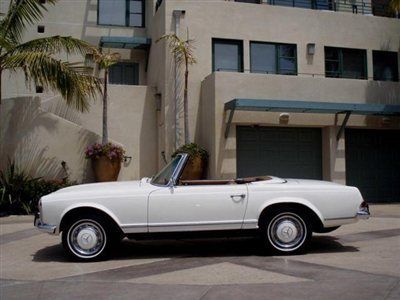 1964 mercedes benz 230 sl classic white with luggage tan interior california car