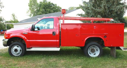 1999 ford f-450 xlt sd 5 speed v10 utility box only 36,755 miles! stored winters