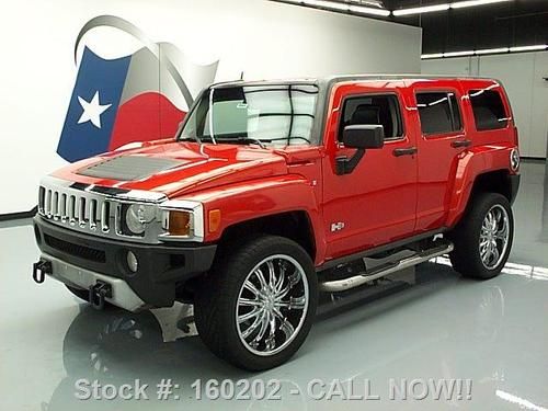 2008 hummer h3 4x4 sunroof leather 22&#039;s solar flare 77k texas direct auto