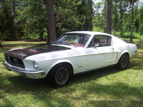 1968 ford mustang fastback ~drive it home~ white red project car ~ father &amp; son~
