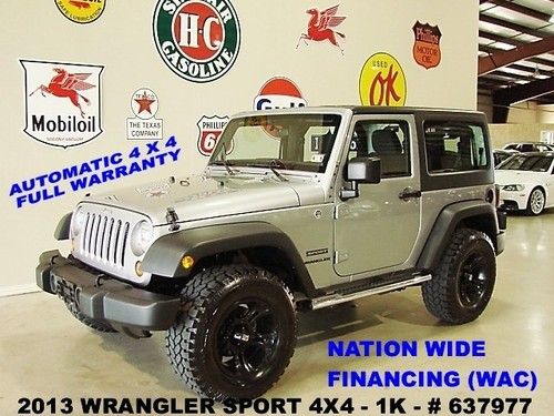 2013 wrangler sport 4x4,automatic,2 door,hard top,cloth,xd wheels,1k,we finance!