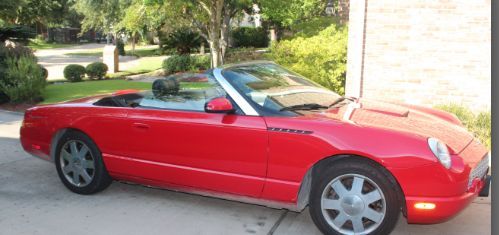 2002 ford thunderbird, red, optional hard top, leather with red accent