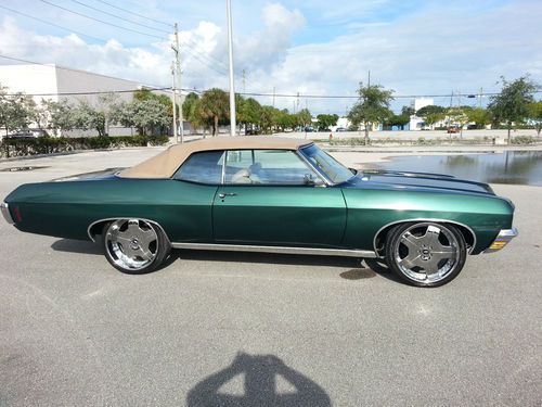 Chevrolet,impala,green,beige top,convertible,classic