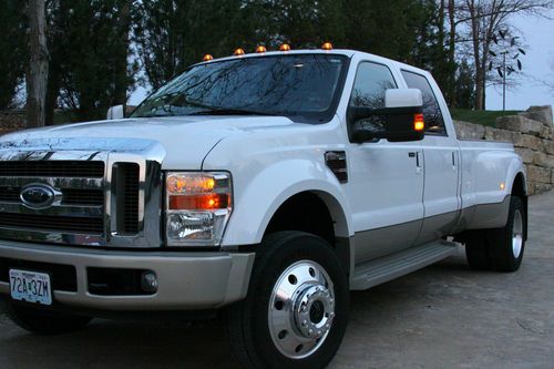 White 2008 ford f450 king ranch truck diesel 4x4 low miles not f350