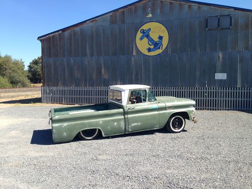 1961 chevy apache10 short bed/big window rat rod truck with cali patina air ride