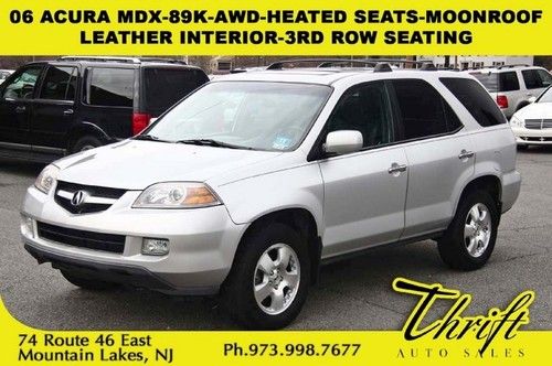 06 acura mdx-89k-awd-heated seats-moonroof-leather interior-3rd row seating