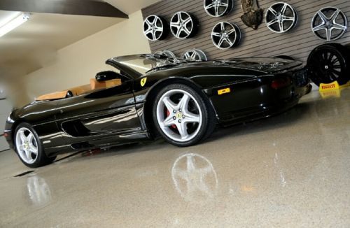 Ferrari f355 355 f1 spider black daytona nero on tan leather mint condition 39k