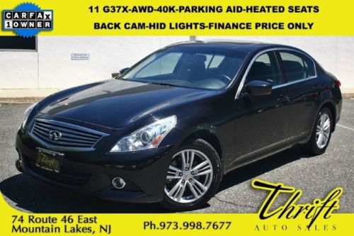 11 g37x-awd-40k-parking aid-heated seats-back cam-hid lights-finance price only