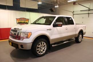 2010 white king ranch crew cab navigation sunroof camera 4x4 heated leather
