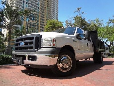2006 ford f-350 crew cab xl diesel dually flat bed side panels clean carfax nice