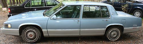 1990 cadillac sedan deville 4 door blue running engine